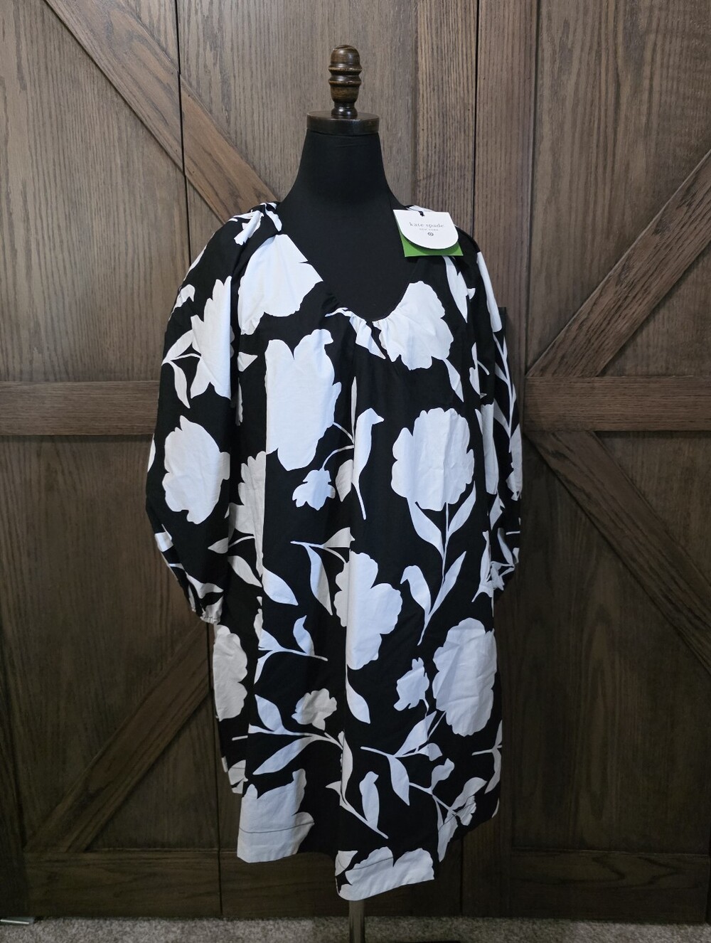 NWT Kate Spade x Targrt Black and White Floral Long Sleeve Dress